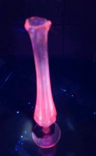 Vintage Selenium Pink Depression Glass  Bud Vase  Pink Glow 8.25