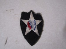 MILITARY PATCH OLDER WW2 ERA US ARMY 2ND INFANTRY DIVISION VERY WORN AND CRUDE picture