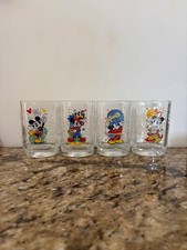 Vintage 2000 Disney McDonalds Celebration Mickey Square Glass Tumblers Set 4 picture