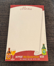 B) RUPPERT KNICKERBOCKER BEER PAPER MENU INSERT SHEET RUPPERT BRG CO NEW YORK NY picture