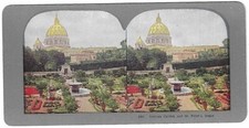 Vatican Garden And St. Peter's, Rome, c1900's Stereoview Card picture