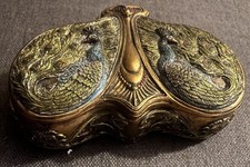 RARE Metal Peacock Jewelry/Trinket Box picture