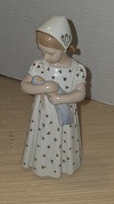 Bing and Grondahl Mary Girl with Doll Porcelain Figurine #1721 Denmark B&G- 7.5” picture
