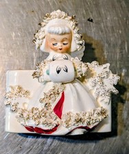 Vintage 1950's Holt Howard Angel Girl Snowflake Planter Christmas Winter Signed picture
