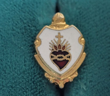 Vintage Sacred Heart Of Jesus Tiny Enamel Pin picture