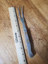 Vintage stainless steel meat grill fork 9.5 inch picture