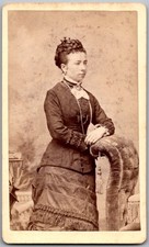 Antique CDV Circa 1880s J.T. Relf Gorgeous Lady In Dress Decorah Iowa picture