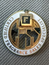 Vintage “Certified Fragrance Sales Specialist” 1/10 10K Gold Filled Pin and Box picture