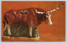 Vintage Ezra Brooks Texas Longhorn Bourbon Decanter Advertising Postcard Odessa picture