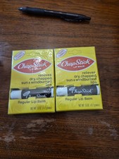 Rare, vintage un-opened 2 Boxes of 1970s ChapStick Regular Lip Balm For Display picture