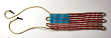 Antique Woven Glass Bead American Flag ☆ Patriotic picture