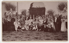 Antique Photo Victorian Big Group Stage Actors in Costume c1900 picture