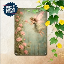romantic flower fairy theme retro tin metal signs picture