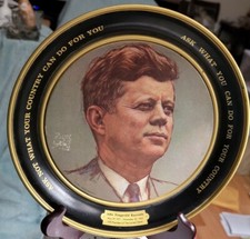 Vintage PRESIDENT KENNEDY SOUVENIR METAL TRAY picture