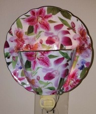 Porcelain Cup & Saucer Night Light Formalities Baum Bros  Floral Pink Rose  picture