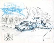 Original Storyboard Drawing from Cars (2006) Attributed to Jorgen Klubien picture