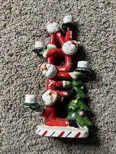 Vintage Napco Christmas Santa NOEL Candle Holder Japan picture