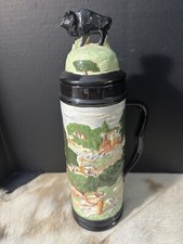 Vtg Duncan Enterprises Native American Hand Painted Hunt Scene Extra Large Stein picture