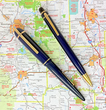 Vintage Eversharp Skyline Demi Fountain Pen Set, Blue w/ 14k gold nib - restored picture