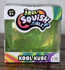 VIRAL IrreSquishTible Kool Kube Green Glitter Squishy Cube, NEW, Five Below picture