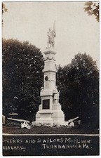 1907 Tunkhannock PA RPPC Ferris Real Photo Postcard Soldiers & Sailors Monument picture