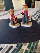 HOMCO Denim Days Figurines Pattern 1528 Harvest Figures picture
