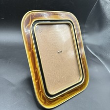 Bucklers Inc NY 5th Ave Heavy MCM Tortoiseshell Enamel Frame Burl Wood Vintage picture