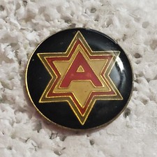 VTG 6th Army Division US Army Military Enamel Lapel Hat Pin Star A Logo picture
