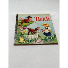 Vintage Little Golden Book Heidi 25¢ Silver Foil Spine 1950s 1960s Hardcover picture