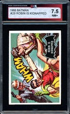 1966 TOPPS USA BATMAN BLACK BAT #29 Robin is Kidnapped KSA 7.5 NM + Card picture