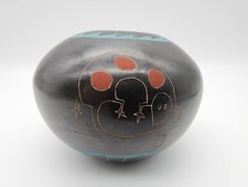 ARTIST SIGNED/MARKED N. ANDREW HERNANDEZ MATA ORTIZ MEXICO CUTE LIZARD SEED POT picture