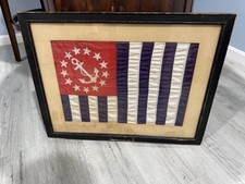 Vintage Framed USPS Power Squadron Marine Yacht Ensign Flag Baltimore Art picture