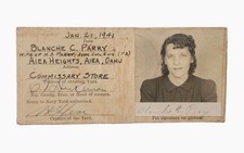 1941 PEARL HARBOR Navy Yard Photo ID Pass Pre-Attack Signed Parry Card WWII Lot picture