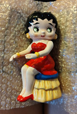 Vintage Betty Boop Porcelain Figurine Sitting in Red Dress Collectible picture