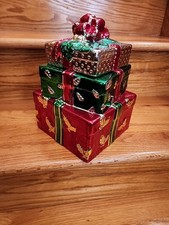 Allure 1998 Vintage Metallic Christmas Tree Cookie Jar picture