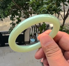 Certified Natural Hetian Jade Bangle Bracelet, Round Bar 57mm picture