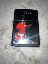 Hot Stuff Little Devil High Polish Zippo Oil Lighter 2003 Rare Used Engraved picture