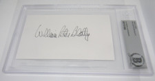 William Peter Blatty author The Exorcist signed autographed 3x5 card BAS Beckett picture