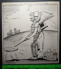 Vintage 1940/50s Woman Baseball Soviet Peace Original Political Art picture
