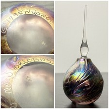 1998 N Vance New Orleans Nuance Studio Art Glass Iridescent Swirl Perfume Bottle picture