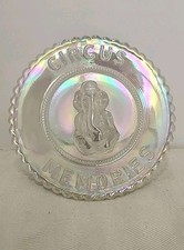 Summit Art Glass Carnival Glass Iridescent Circus Memories Elephant Plate Kitsch picture