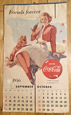 ORIGINAL Complete 1956 COCA-COLA Advertising Calendar - 6 PAGES - 13