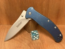 Kershaw ZING 1730SSBLU Blue Rare RJ Martin SS Drop Point EXCELLENT picture