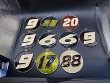 Vintage NASCAR Stained Glass Style Sun Catcher Ornaments Lot 10 Bill Elliott 9 picture