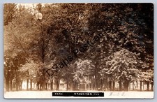 WA1/ Staunton Illinois RPPC Postcard c1910 Park Scene  114 picture