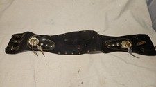 BUCO JOSEPH BUEGELEISEN vtg LEATHER MOTORCYCLE KIDNEY BELT Harley black wings  picture
