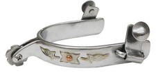 Showman Stainless Steel Spurs w/ Leaf Overlay picture