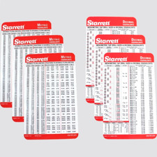 3 Sets Pocket  Decimal & Metric Equivalent Starrett Chart Machinist Pocket Cards picture