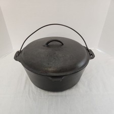 Vtg Birmingham Stove & Range BSR Cast Iron #10 12 5/8 Dutch Oven w/Lid RESTORED  picture