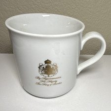 Gevalia Kaffe Coffee & Tea White Mug Cup with Gold Logo, White & Gold picture